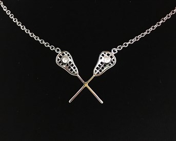 XSNP - Crossed Stick Necklace w/ pearl